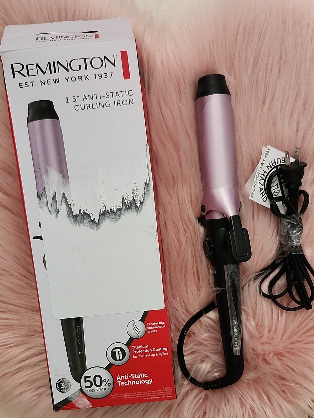 Brand New REMINGTON 1.5" ANTI-STATIC CURLING IRON